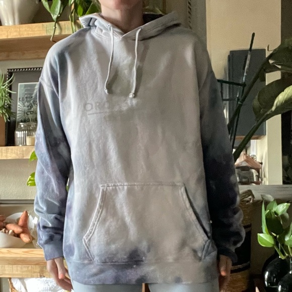 Hand dyed bleached Orcas Island San Juan islands oversized hoodie sweatshirt - Picture 14 of 15